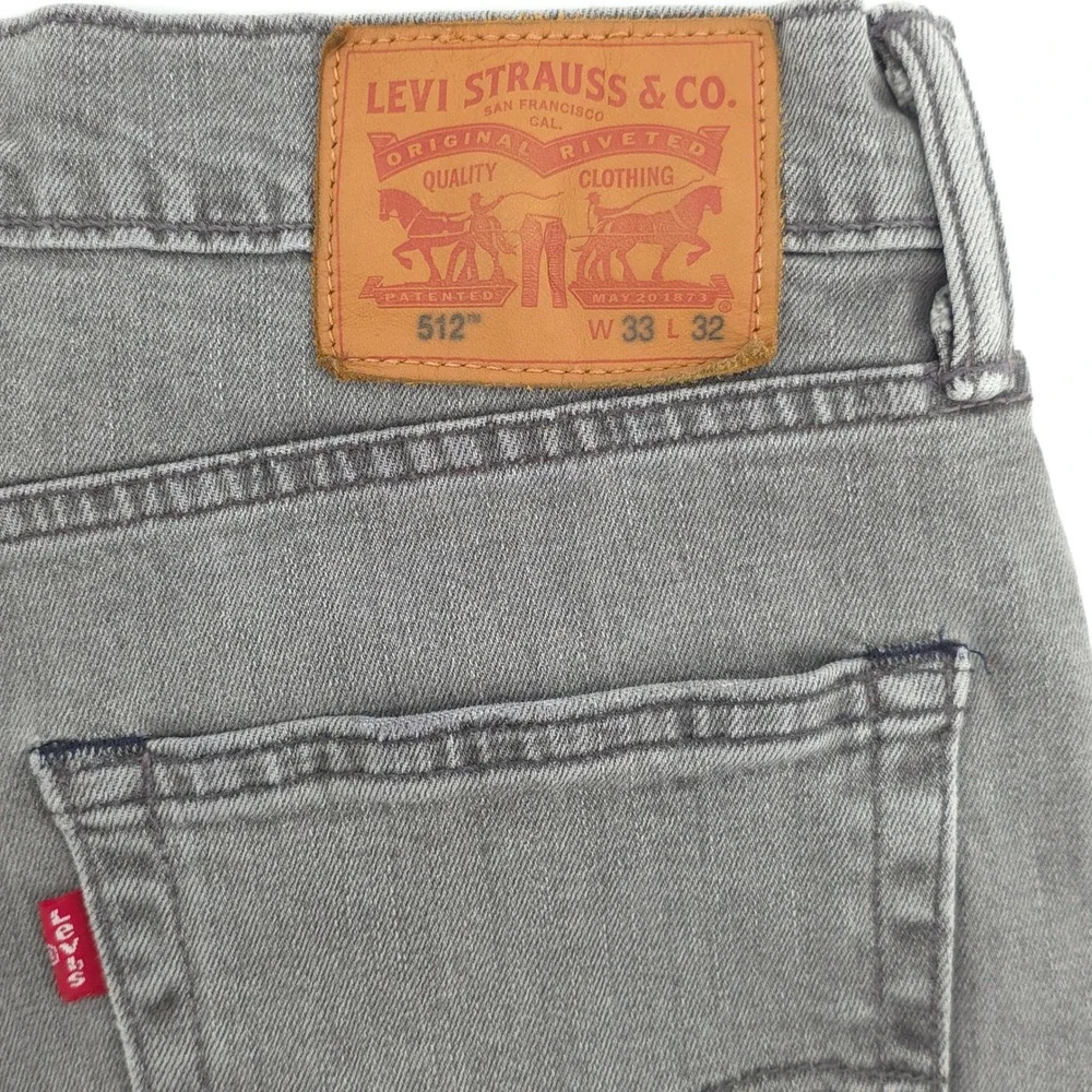 Levi's Mens Jeans 512 Slim‎ Taper 33x32 Gray Stretch Denim Streetwear